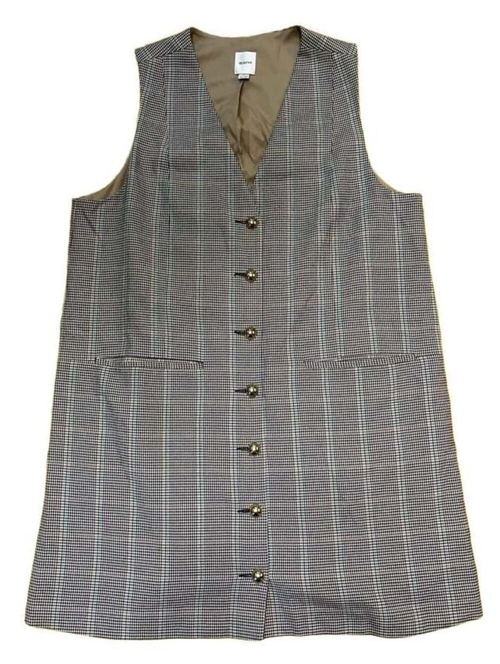 Maeve Plaid Vest Dress Size XL Gold Buttons